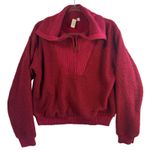 Dolan Sz M Red 1/2 Zip Sherpa Mockneck Pullover Textured Teddy Fleece Sweatshirt Size M Photo 1