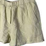 Oysho  Women’s Sz Small Linen Blend Shorts Pull On Light Yellow New NWT Photo 2