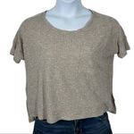 American Eagle Ribbed Oversized Tan Boxy Pocket T-Shirt Size Small Photo 1