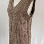 VERO MODA New Cable Knit V-Neck Sweater Vest Briella Brown Fossil Photo 9