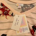 LuLaRoe NWT LuLa Roe Light Pink Floral & Striped Long Sleeve Emily Dress Womens Medium Photo 5