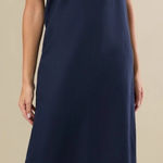 Rachel Parcell NWT  Midi Column Linen Blend Dress in Navy ~ Size Small 💛🍄 Photo 0