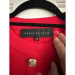 Endless Rose  Women's Red Shank Button Knit Crew Neck Mini Dress Size Medium Photo 6