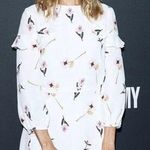 Shoshanna ANTHROPOLOGIE Floral Mini White Dress Sz 8 Photo 0