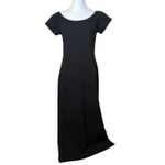 Boston Proper  Black Off the Shoulder Short Sleeve Maxi Dress Medium Minimalist Photo 3