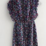 Saloni Brooke Dress Blue Poppyfield 4 Silk Abstract Floral flutter sleeve mini Red Photo 8