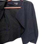 Vince Textured Navy Waterfall Blazer with Piping and Pockets small Photo 3