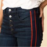 Veronica Beard  WOMENS Carolyn 10”BABY BOOT 28  Navy Flare Jeans with Red Stripe Photo 3