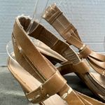 Donald J. Pliner (8) Y2K Tavish Tan Leather Strappy Stack Wood Heel Sandal Shoes Photo 8