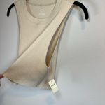 Aerie  Ribbed Raw Edge Cropped Tank Top Cream Sleeveless Shirt NEW  Women's Large Photo 4