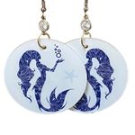 Mermaid Starfish Earrings Dangle Drop Ocean Beach Coastal Nautical Jewelry New Blue Photo 1