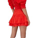 Farm Rio NWT  Ruffled 3-D Pineapple Mini Skirt Size Medium Warm Red Tropical NEW Photo 6