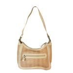 Franco Sarto  Beige Textured Hobo Shoulder Bag w/‎ Front Zip Pocket Metal Logo Photo 1