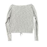 Aerie Lightweight Terry Cloth Long Sleeve Soft T-Shirt XS Gray Ties Pocket Photo 4