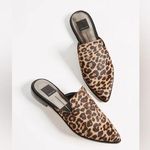 Dolce Vita calf hair leopard printed leather slides US 8.5 Black Photo 0