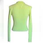 Tommy Hilfiger Zip Thru Rib Knit Cardigan in Neon Green Photo 5