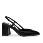 Steve Madden Steve Madden ZEINA SANDAL BLACK LEATHER Slingback Kitten Heel Size 8.5 Photo 10