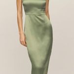 Reformation Green Silk Strapless Dress Photo 2