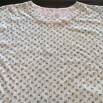 Vintage Cottagecore Pink Floral Pajama Top Women's Short Sleeve Soft Sleep Shirt White Photo 2