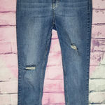 Free People GREAT HEIGHTS SKINNY JEANS DISTRESSED FRINGE RAW ANKLE JEANS W31 Photo 0