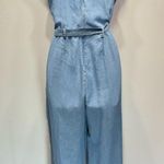 FATE. Natural Fiber Tencel Denim Wrap Front Wide Leg Jumpsuit w Tie Belt Small Photo 9
