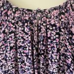 H&M  sz XL Womens Black Pink Flowy Ditsy Floral Long Sleeve Tiered Babydoll Dress Photo 5