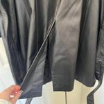 Worthington Vintage 90s/Y2K Women’s Genuine Lambskin Leather Black Trench Coat Photo 4