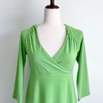 Athleta Hawi Surplice Modal Lime Green Hooded V-Neck Dress Photo 2