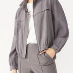 Nine West Grey Utility Bomber Jacket Large Photo 0