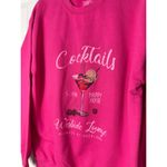 Forever 21  Pink Cocktails Graphic Fleece Crewneck Sweatshirt Women’s Large Photo 8
