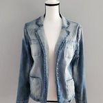 Tian Mei Distressed Light Blue Jean Jacket Size L Size L Photo 0