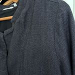 Habitat  Navy Linen Blend Textured Button Front Coat Lagenlook Jacket Large Photo 5