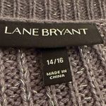 Lane Bryant  Grey Metallic Beaded Knit Crochet Style Sleeve Sweater - size 14/16 Photo 5