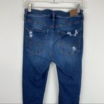 American Eagle Sz 6 SHORT Hi Rise Jegging Distressed Raw Hem Dark Wash Photo 5