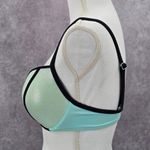 Victoria's Secret  Blue Black Silver Retro Padded Bikini Top Swimwear 34DD Photo 3