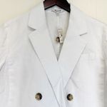 Madewell NWT Double-Breasted Crop Blazer in 100% Linen White NV041 6 Photo 5