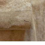 Ecru  Suede Tan Collarless Moto Zip Up Jacket Zippered Pockets & Sleeves Size XL Photo 8