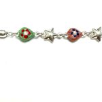 Cute Heart Shaped Enamel Over Startling Silver 925 Hearts Bracelet 7 Inch VTG Photo 1