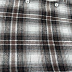 SheIn Women’s Brown Black Plaid Drop Shoulder Oversized Button Front Top Medium Photo 9