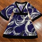 Forever 21 Purple black and white swirl kimono dress size medium Photo 2