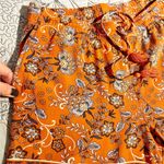 J. JILL Zinnia Orange Floral Tie Waist Boho Wide Leg Shorts Women’s Small💛 Photo 4