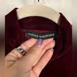 Naked Wardrobe Maroon Burgundy Velvet Long Sleeve Mini Dress Small Photo 4