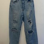 Wild Fable Womens High Rise Button Fly Distressed Boyfriend Crop Jeans Blue Sz 6 Photo 3