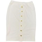 J. McLaughlin White and Gold Pencil Skirt for Work Photo 0