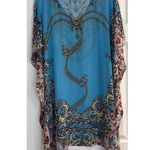 Kaftan Kimono Dress Sz XL Blue Sequins Summer Beach Wear CoverUp Vacation Cruise Photo 1