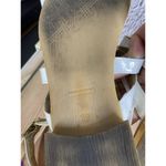 Sesto Meucci Sandals Gold Triangle Detail White Leather Thong Slingback Photo 6