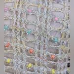 ZARA Handcrafted Sleeveless Open Knit Sweater w Colorful Floral Beading-Large Photo 1