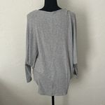 Alya Gray Quarter Sleeve Fitted High Neck Sweater Photo 3