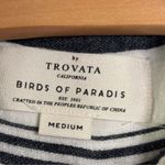 Trovata Birds of Paradis Linen Striped Button Up Shirt Sz M Classic white black Size M Photo 1