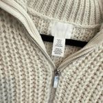 H&M Cream Knit Half-Zip Sweater Women's Size XS Cropped Top Wool Blend Photo 3